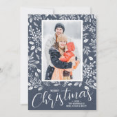 Vrolijk kerstfleschemicaliën Foto Denim Feestdagenkaart (Voorkant)