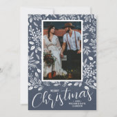 Vrolijk kerstfleschemicaliën Foto Denim Feestdagenkaart (Voorkant)