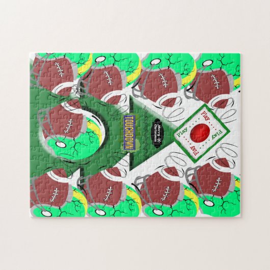 Vrolijk kerstFootball met Puzzle-kerstmis Legpuzzel (Horizontaal)