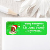 Vrolijk kerstFootball met Santa Hat en snacks Etiket (Insitu)