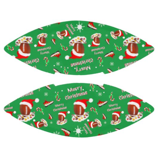 Vrolijk kerstFootball met snack Food Pattern American Football (Panelen)