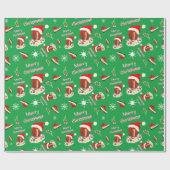 Vrolijk kerstFootball met snack Food Pattern Cadeaupapier (Vlak)
