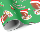 Vrolijk kerstFootball met snack Food Pattern Cadeaupapier (Rol Hoek)