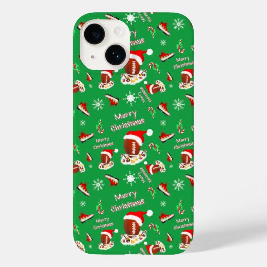 Vrolijk kerstFootball met snack Food Pattern Case-Mate iPhone Case (Achterkant)
