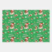 Vrolijk kerstFootball met snack Food Pattern Inpakpapier Vel (Voorkant 3)