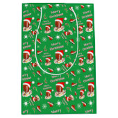 Vrolijk kerstFootball met snack Food Pattern Medium Cadeauzakje (Voorkant)