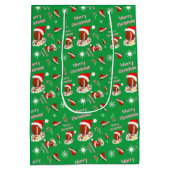 Vrolijk kerstFootball met snack Food Pattern Medium Cadeauzakje (Achterkant)