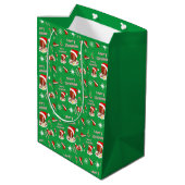 Vrolijk kerstFootball met snack Food Pattern Medium Cadeauzakje (Achterkant Gekanteld)