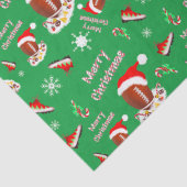 Vrolijk kerstFootball met snack Food Pattern Tissuepapier (Detail)