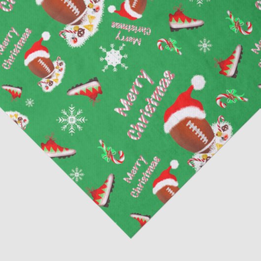 Vrolijk kerstFootball met snack Food Pattern Tissuepapier (Detail)