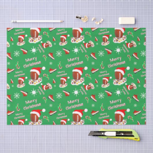 Vrolijk kerstFootball met snack Food Pattern Tissuepapier (Craft)