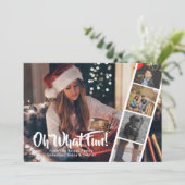 Vrolijk kerstfoto aangepast Oh What Fun Feestdagenkaart (Staand voorkant)