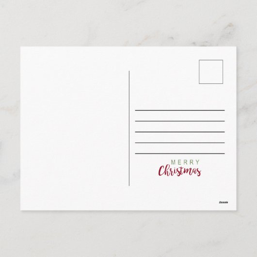 Vrolijk kerstfoto briefkaart Red Green Elegant (Achterkant)