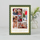 Vrolijk Kerstfoto Collage Eenvoudig Modern Folie Feestdagenkaart (Staand Voorkant)