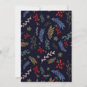 Vrolijk kerstfoto Collage Monogram Navy White Feestdagenkaart (Achterkant)