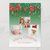 Vrolijk kerstfoto Glitter Drip Drie Afbeeldingen (Voorkant)