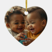 Vrolijk kerstfoto kerstversiering keramisch ornament (Voorkant)