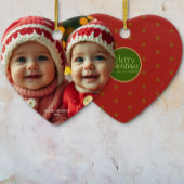 Vrolijk kerstfoto kerstversiering keramisch ornament