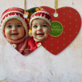 Vrolijk kerstfoto kerstversiering keramisch ornament