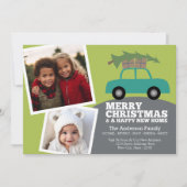 Vrolijk kerstfoto Nieuw thuisadres Verplaatsen Feestdagenkaart (Voorkant)