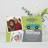 Vrolijk kerstfoto Nieuw thuisadres Verplaatsen Feestdagenkaart (Staand voorkant)