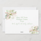 Vrolijk kerstfoto roze gouden pastel poinsettia feestdagenkaart (Achterkant)