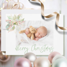 Vrolijk kerstfoto roze gouden pastel poinsettia