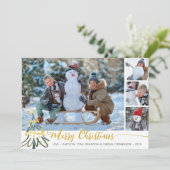 Vrolijk kerstfotocollage 2026 kalender feestdagenkaart (Staand voorkant)