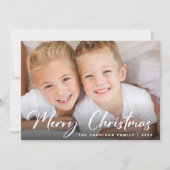 Vrolijk kerstfotografie Uw kinderkunstwerk Feestdagenkaart (Voorkant)