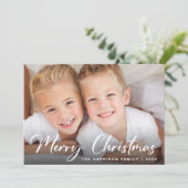 Vrolijk kerstfotografie Uw kinderkunstwerk Feestdagenkaart (Staand voorkant)