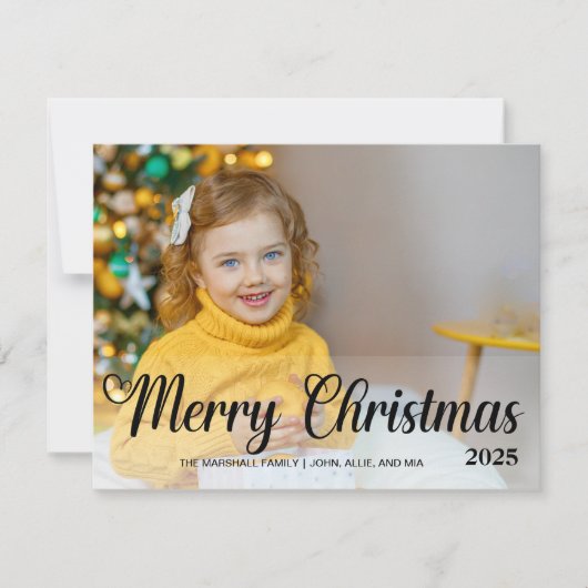 Vrolijk kerstfotojaar Poinsettias Feestdagenkaart (Voorkant)