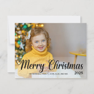 Vrolijk kerstfotojaar Poinsettias Feestdagenkaart