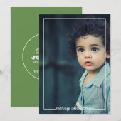 Vrolijk kerstfotokaartbedekking, kleurenopties feestdagenkaart (Voorkant / Achterkant)