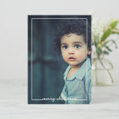 Vrolijk kerstfotokaartbedekking, kleurenopties feestdagenkaart (Staand voorkant)