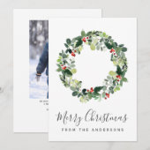 Vrolijk kerstfotokaartje met kerstmis feestdagenkaart (Voorkant / Achterkant)