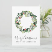 Vrolijk kerstfotokaartje met kerstmis feestdagenkaart (Staand voorkant)