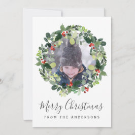 Vrolijk kerstfotokaartje met kerstmis feestdagenkaart