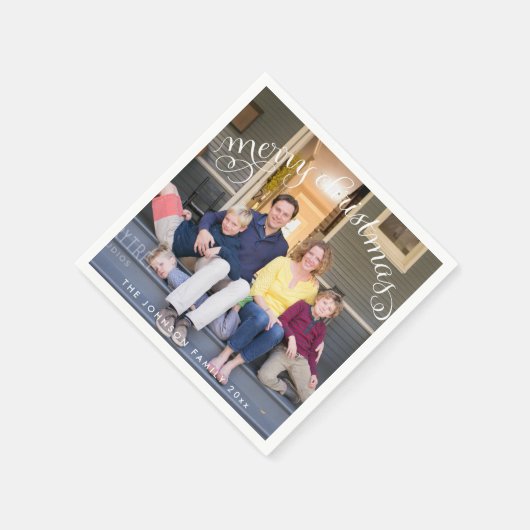 Vrolijk kerstfotopapier servetten (Hoek)