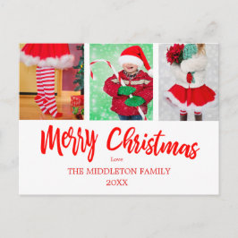 Vrolijk Kerstfoto's Vakantie Groet Briefkaart