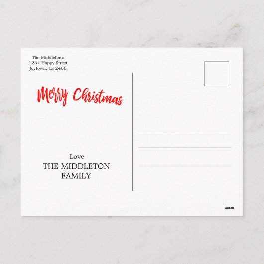 Vrolijk Kerstfoto's Vakantie Groet Briefkaart (Achterkant)