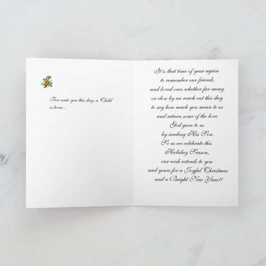 Vrolijk kerstfruit en pitcher feestdagen kaart (Binnen)