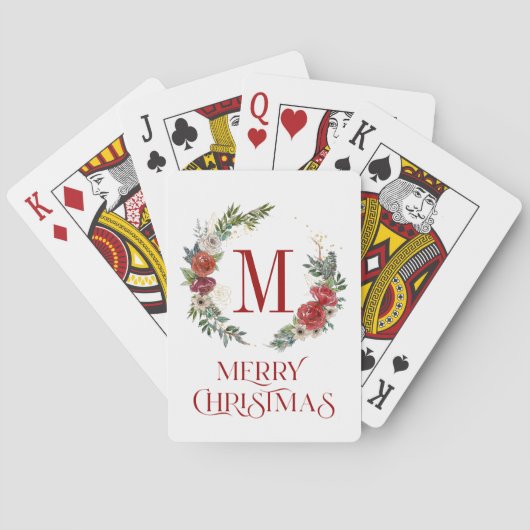 Vrolijk kerstgebaar en kerstmis pokerkaarten (Achterkant)