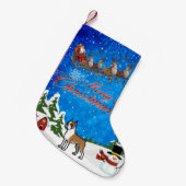 Vrolijk kerstgebaar kleine kerstsok (Voorkant (Hangend))