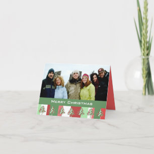 Vrolijk kerstgebaar met foto van uw familie feestdagen kaart