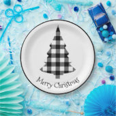 Vrolijk kerstgebaar met geblindeerde kerstkerst papieren bordje (Feest)
