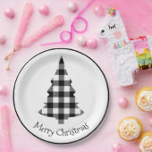 Vrolijk kerstgebaar met geblindeerde kerstkerst papieren bordje (Feest)