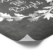 Vrolijk kerstgebaar voor droog en helder Chalkboar Poster (Hoek)