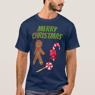 Vrolijk kerstgebak bakkerijsnoepje t-shirt