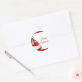Vrolijk kerstgebak en cadeautjes Sjabloon Ronde Sticker (Envelop)