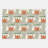 Vrolijk kerstgebak en Cozy Fireplace Inpakpapier Vel (Voorkant)